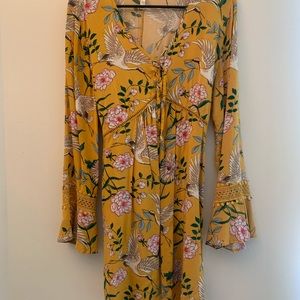 Yellow floral flowy dress